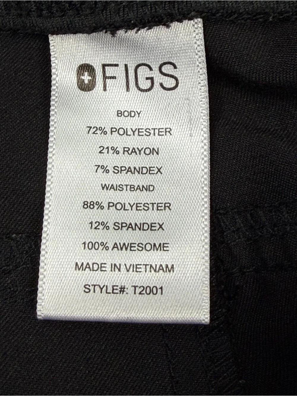 FIGS Axim Men's Black 7 Pocket Straight Leg Scrub Pants | Size L